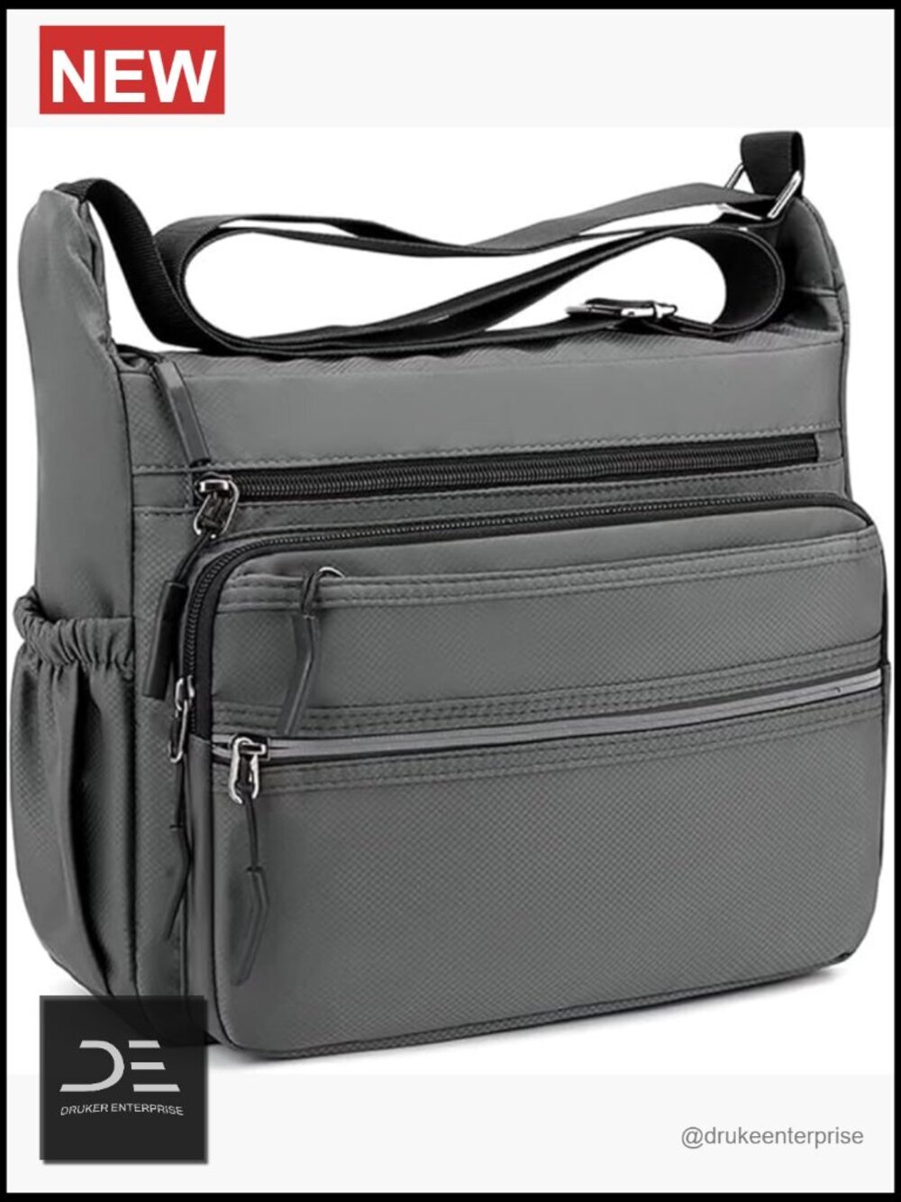 Nylon Waterproof Messenger Bag Multi-pocket Crossbody Shoulder Bag Travel